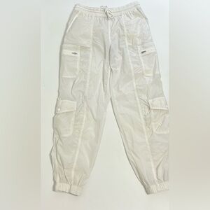 Athleta White Cargo Parachute Pants, Size 2